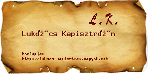 Lukács Kapisztrán névjegykártya
